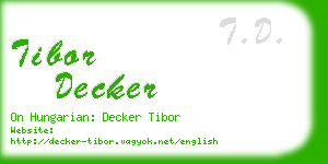 tibor decker business card